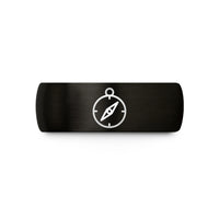 personalized ring for couples – black tungsten compass wedding band