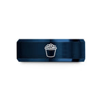 personalized jewelry for wife – rose gold & blue tungsten mac cheese cup wedding band