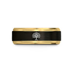 personalized presents for couples – black & gold tungsten family tree wedding band