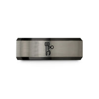 unique couple rings present – black & gray tungsten fine tuners wedding band