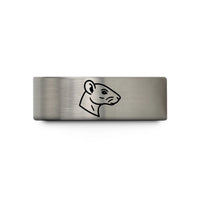 unique bands for couples – black & grey tungsten hairless rat wedding band