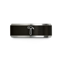 best presents for newlyweds – black & grey tungsten hammer wedding band