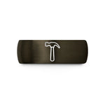 custom wedding band sets – gunmetal & black tungsten hammer wedding band