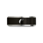 unisex tungsten ring design – black & grey tungsten feather birds wedding band
