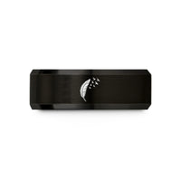 stylish wedding rings unisex – black tungsten feather birds wedding band