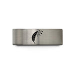 stylish wedding rings unisex – grey tungsten feather birds wedding band
