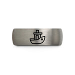 matching bands for couples – silver tungsten benchy boat wedding band