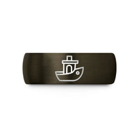 tungsten rings for couples – gunmetal & black tungsten benchy boat wedding band