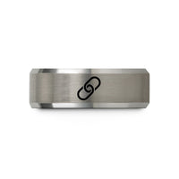 Tungsten wedding band men – black & grey tungsten chain link wedding band