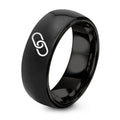 Chain Link – Tungsten Wedding Band, 8 mm, Black Comfort-Fit Unisex