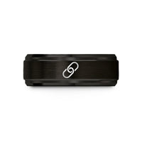 Comfort fit band men – black tungsten chain link wedding band