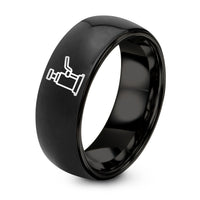 Wedding Ring for Her – black tungsten hydraulic jack ring