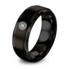 Hypotrochoid Rosette – Tungsten Wedding Band, 8 mm, Black Comfort-Fit Unisex