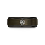 unique wedding jewelry – gunmetal & black tungsten hypotrochoid rosette wedding band
