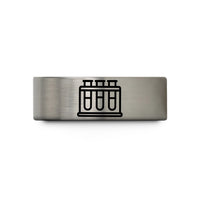 ladies tungsten ring – blue & gray tungsten test tube rack wedding band