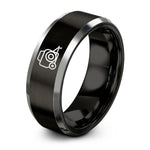 his and hers tungsten rings – black & silver tungsten baler ring