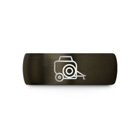 custom engraved rings couples – gunmetal & black tungsten baler wedding band