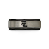 matching rings for couples – black & silver tungsten exhaust header wedding band