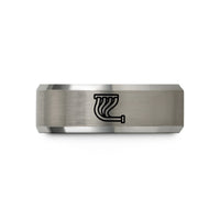 matching rings for couples – black & gray tungsten exhaust header wedding band