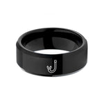 unisex comfort fit ring – black tungsten snorkel intake wedding band