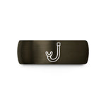 engraved couples tungsten ring – gunmetal & black tungsten snorkel intake wedding band