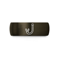engraved couples tungsten ring – gunmetal & black tungsten snorkel intake wedding band