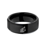 tungsten rings for guys – black tungsten electric rope shovel wedding band
