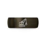 men’s comfort fit band – gunmetal & black tungsten electric rope shovel wedding band