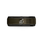 men’s comfort fit band – gunmetal & black tungsten electric rope shovel wedding band