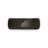 men’s comfort fit band – gunmetal & black tungsten electric rope shovel wedding band