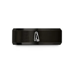 men's band with engraving – black tungsten nail clippers wedding band