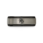 men's tungsten wedding band – black & blue & silver tungsten ram wedding band