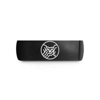 engraved rings for couples – black tungsten class v wedding band