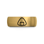 comfort fit rings him – gold & gray tungsten onigiri wedding band
