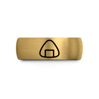 comfort fit rings him – gold & gray tungsten onigiri wedding band