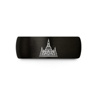 couples matching wedding rings – black tungsten shwedagon pagoda wedding band