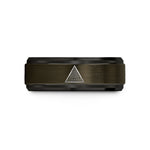 tungsten rings for wedding – gunmetal & black tungsten triangle topo lines wedding band
