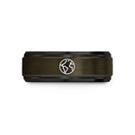 black tungsten wedding bands – gunmetal & black tungsten earth glyph wedding band
