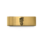 engraved wedding ring women – gold tungsten foot reflexology footprint wedding band
