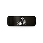 silver wedding ring women – black tungsten sea wedding band