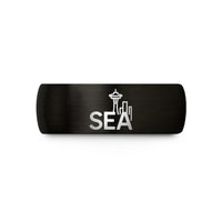 silver wedding ring women – black tungsten sea wedding band