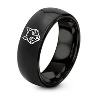 Wedding Ring for Woman – black tungsten wolf eyes ring