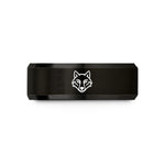 stylish rings for women – black tungsten wolf eyes wedding band
