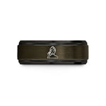 wedding band for ladies – gunmetal & black tungsten lash artist tweezers wedding band