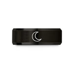 women's tungsten wedding band – black & gold tungsten new moon wedding band