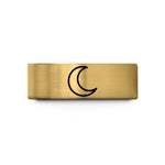 couples matching wedding bands – gold tungsten new moon wedding band
