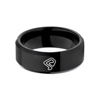 unique wedding band her – black tungsten silverstone wedding band