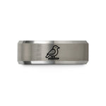 engraved ring for her – black & grey tungsten virginia wedding band