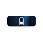 engraved couple bands – blue tungsten battery half wedding band