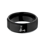 engraved wedding band – black tungsten kick scooter wedding band